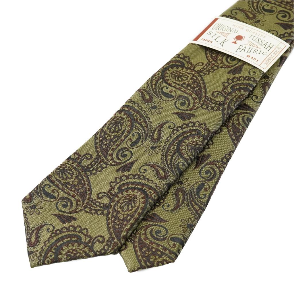 [WIC DESIGN  TUSSAH SILK Paisley Pattern Tie]