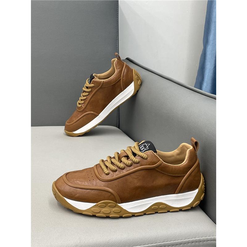 Autumn New Trendy Leather Soft-soled Breathable Shoes Sports and Leisure Shoes Xs