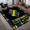 Custom Name AIK Flannel Pattern Square Carpet,Area Rug,Carpet Rug for Living Room Bedroom Sofa Playroom Decor,Non-slip Floor Mat