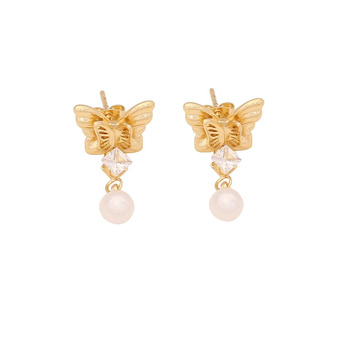 

Geometric irregular earrings, elegant pearl ear jewelry, fashion stainless steel C-shaped studs