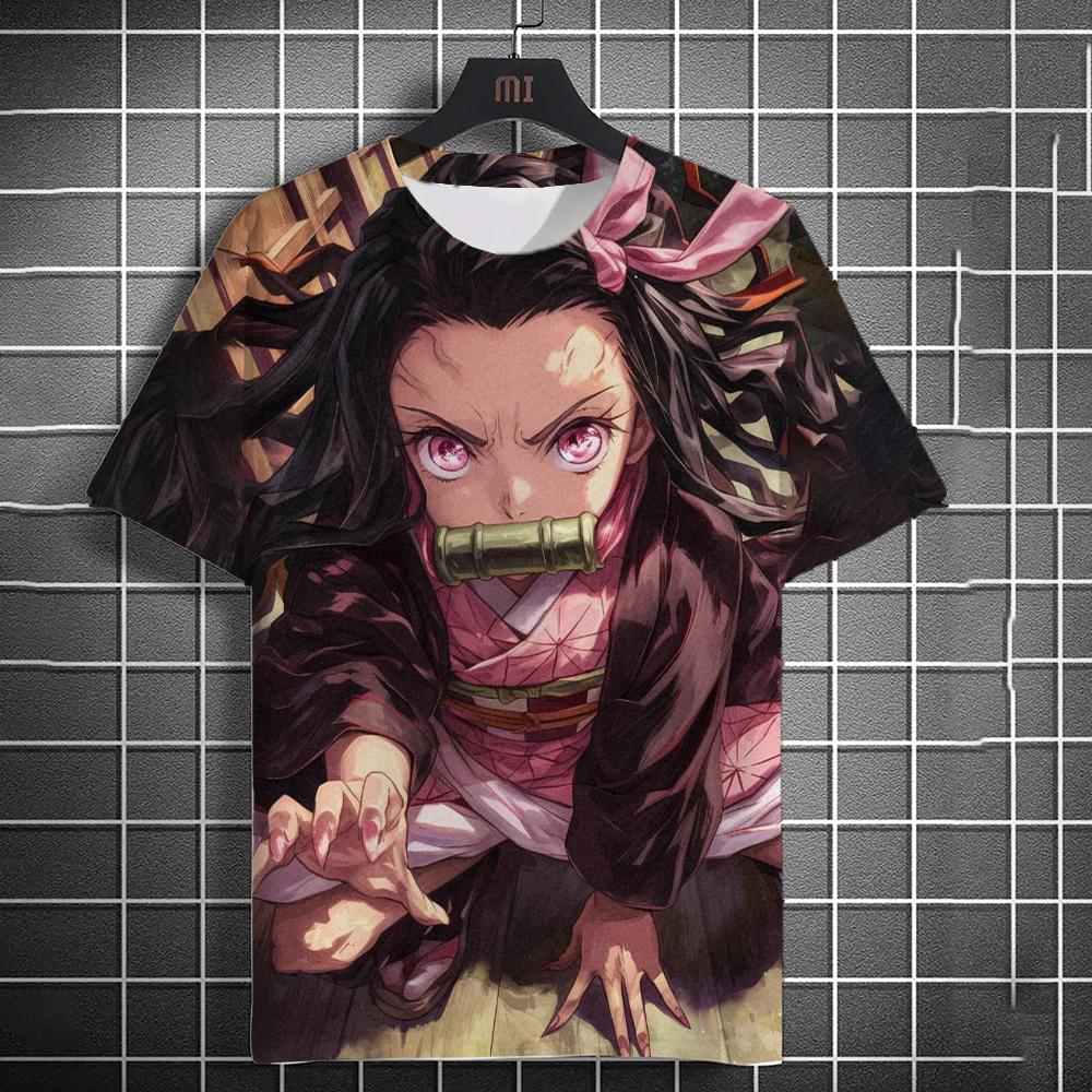 Men's and Womens Summer Fashion High Quality 3d Printing Anime Print T-shirt Casual Polyester Round Neck Casual Short Sleeve