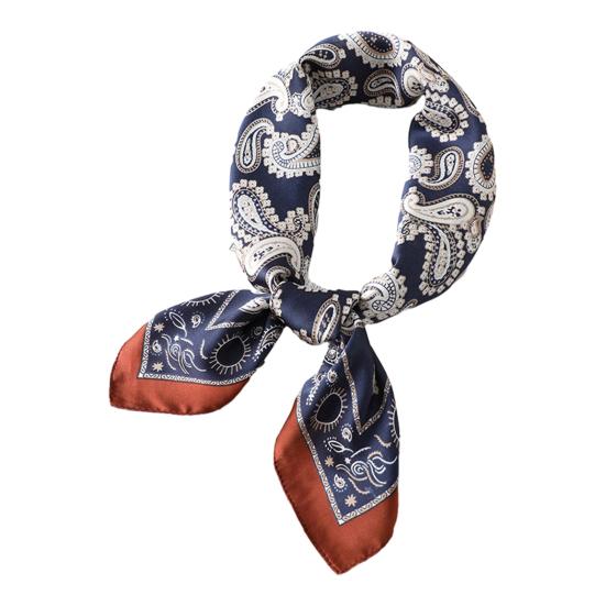 Silky Scarf Paisley Printing Smooth Texture Wrinkle-Resistant Windproof Imitation Silk Scarf Commuting Business Layering Neck Accessory
