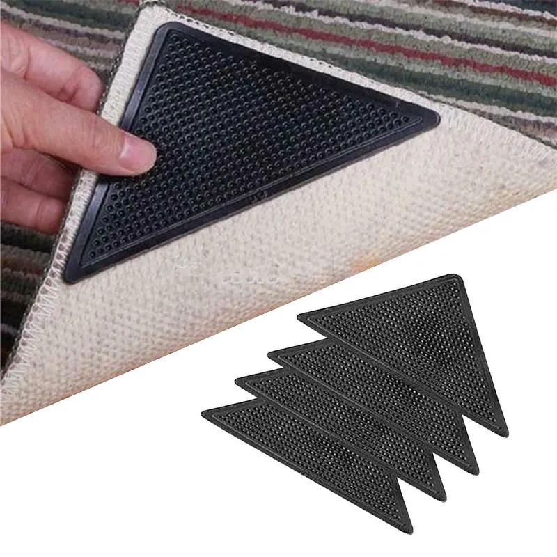 4/8pcs Triangular Carpet Anti Slip Stickers for Tile Floor Carpet Corner Pads Washable and Reusable Nano Anti Slip Fixed Pads