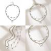 Trendy Fashionable Multi-layer Necklace With A Modern Geometric Style For Women