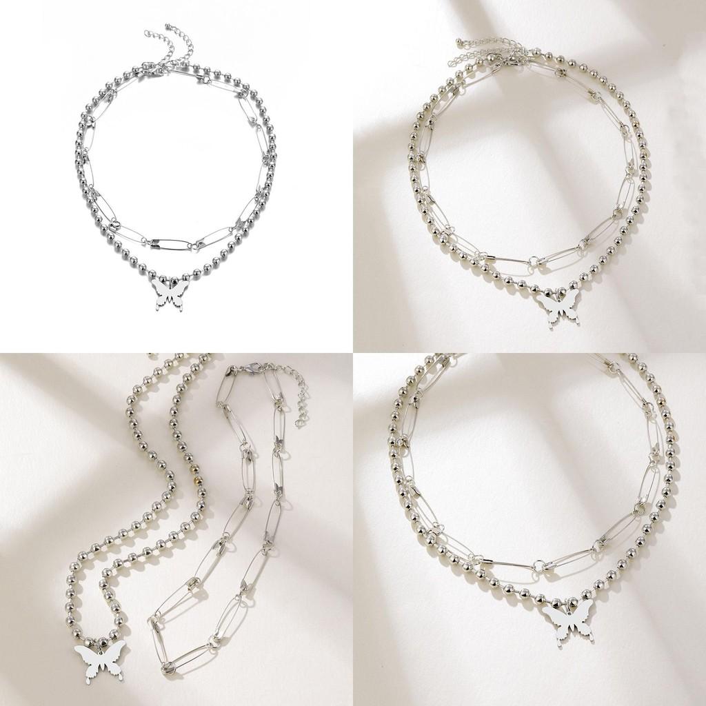 And Trendy Elegant Gold Layered Necklace Featuring A Chic Design Geometric