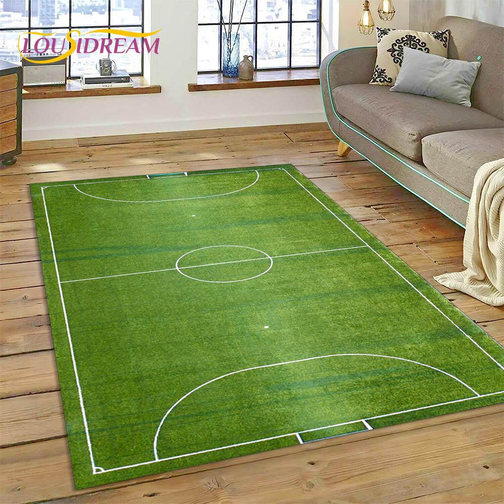 Soccer Football Field Rug Carpet for Living Room Bedroom Home Decor,Floor Mat Non-slip Decoration for Sofa Kitchen Doormat Gifts