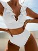 2025 European & American Ruffle Split Women's Bikini Swimsuit