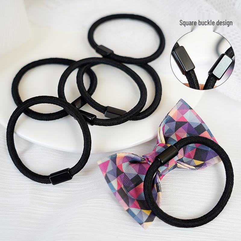 

Черная резинка для волос с квадратной пластиковой пряжкой - DIY ювелирный аксессуар Cord String