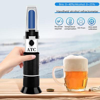 0-40% Brix 0-25% Alkohol Trauben Wein Refraktometer ATC Handheld Konzentration Meter Obst Zucker Inhalt Tester Messung