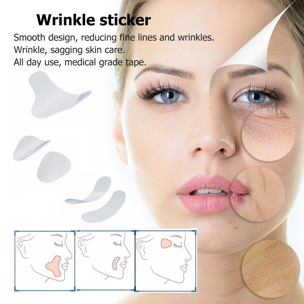 135-12pcs Thin Face Stickers EVA Anti-Wrinkle Anti-Aging Sagging Patches Forehead Lines Neck Chin Lifting Tapes V Shaper