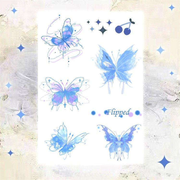 Waterproof Realistic Butterfly Tattoo Sticker – Small, Fresh, Aesthetic Cartoon Style, Long-Lasting, Personalized Colors