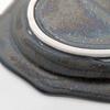 Utsuwa Roan Mino Ware "cadre" Oval Plate with Relief Pattern, Approx. 25 X 18 Cm Diameter, Silver-Black, Iridescent, Made In Japan, Microwave Safe, 51