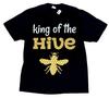King of the Hive Bees 100% Cotton Black T-Shirt Size Large