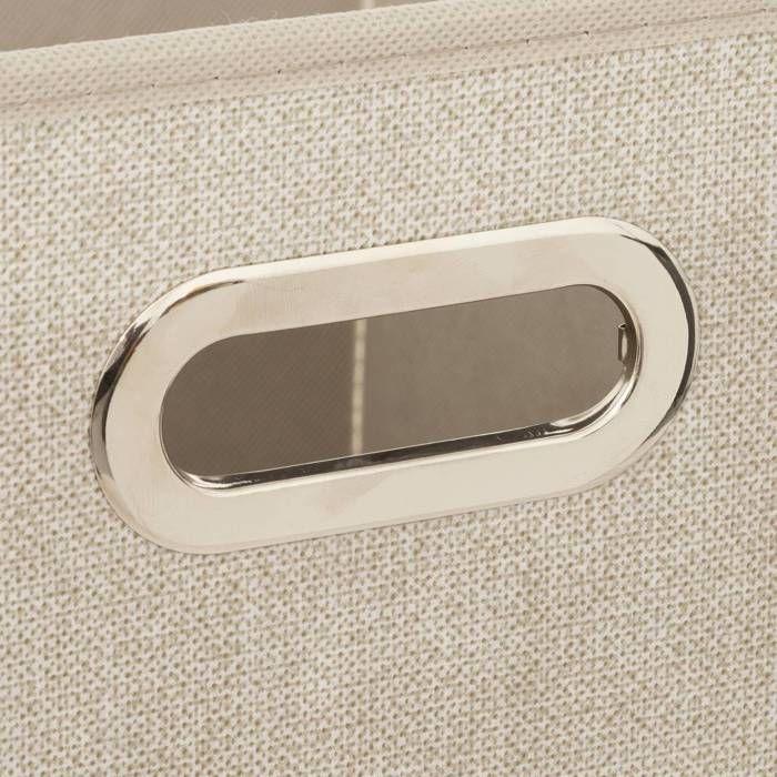 5five - panier tissu 31x31cm "mix n' modul" beige chiné