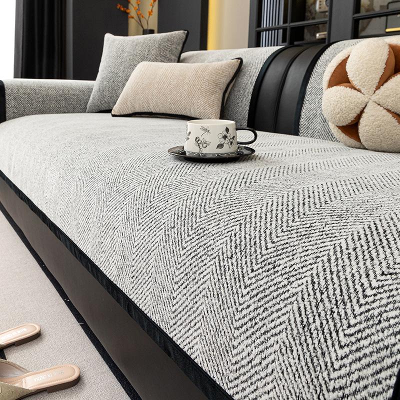 

Sofa cushion minimalist style high-end chenille 2025 new leather sofa seat cushion living room non-slip four-season universal cushion 70*70cm