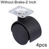 4Pcs Universal Silent Sliding Trolley Chair Wheel Furniture Casters Hardware