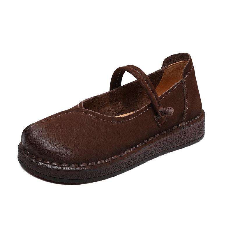 Fashion GKTINOO Women Loafers Spring Genuine Leather Comfort Flat Mother Shoes Slip-On Footwear Fashion Female Footwear Zapatos De Mujer