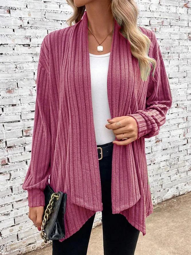 2026 Women's Solid Color Long Sleeve Loose Cardigan Jacket for Autumn and Winter