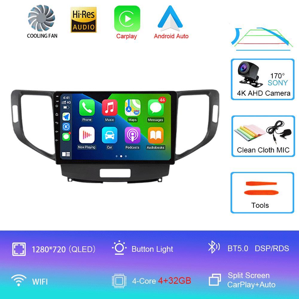 For Honda Accord 8 Spirior 2009-2012 2013 Stereo Car Radio Android 14 Auto Carplay Navigation GPS Multimedia Video Player BT5.0