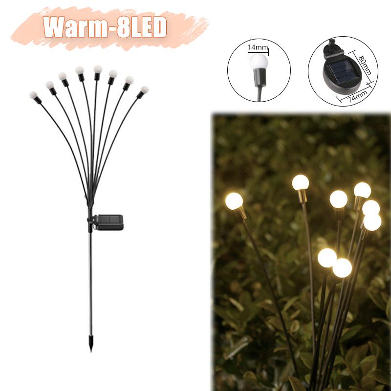 Solar Firefly Lights with 6/8/10 LEDs Starlight Swaying Garden Landscape Ambiance Lights for Patio Trail Outdoor Decor