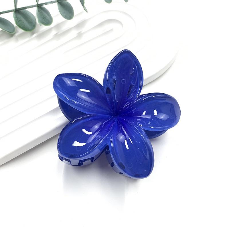 Retro Colorful Frangipani Flower Hair Claw Clip for Women