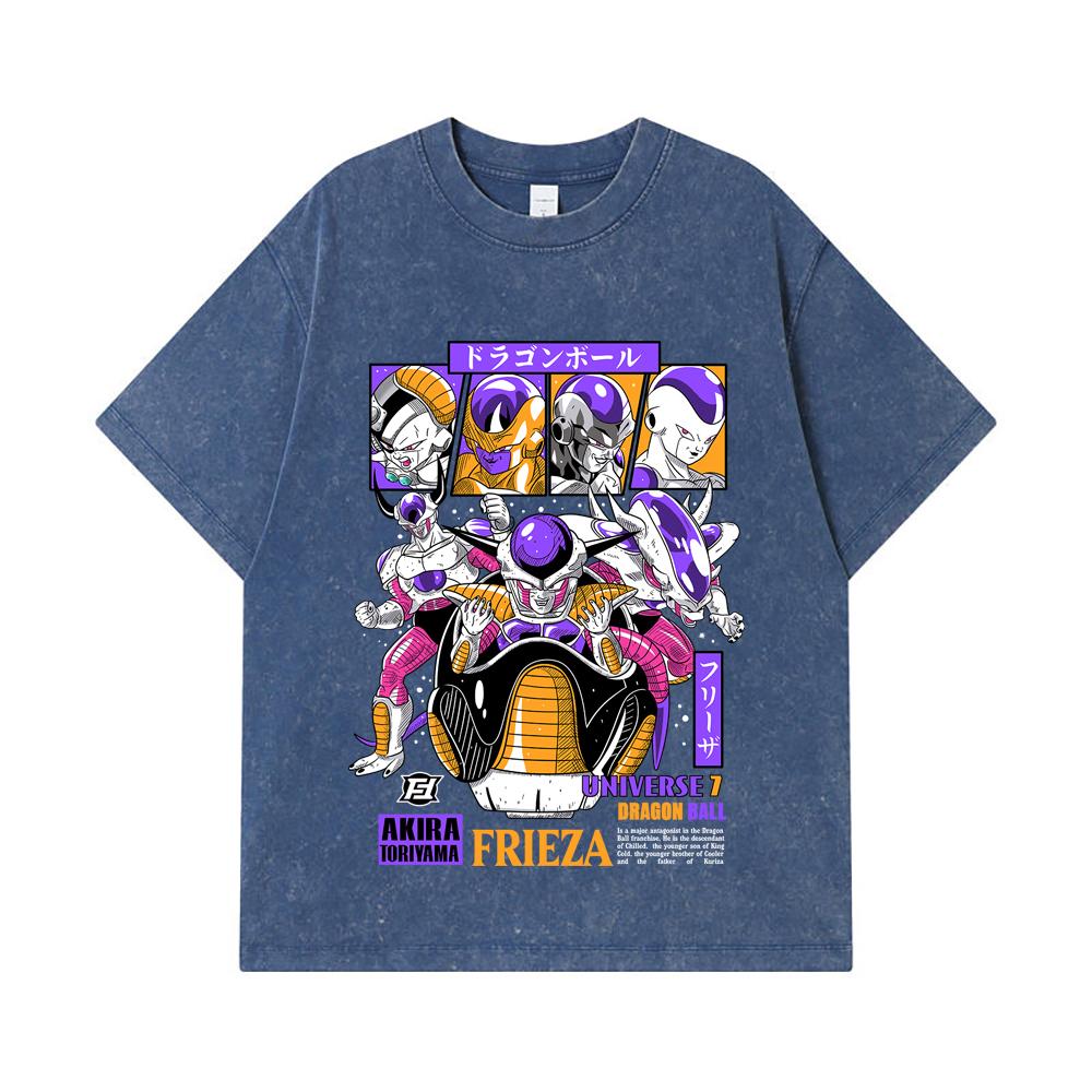 275 GSM Washed T-shirts 100% Cotton Dragon Ball V4 Freiza Print Unisex Heavy Cotton T Shirt