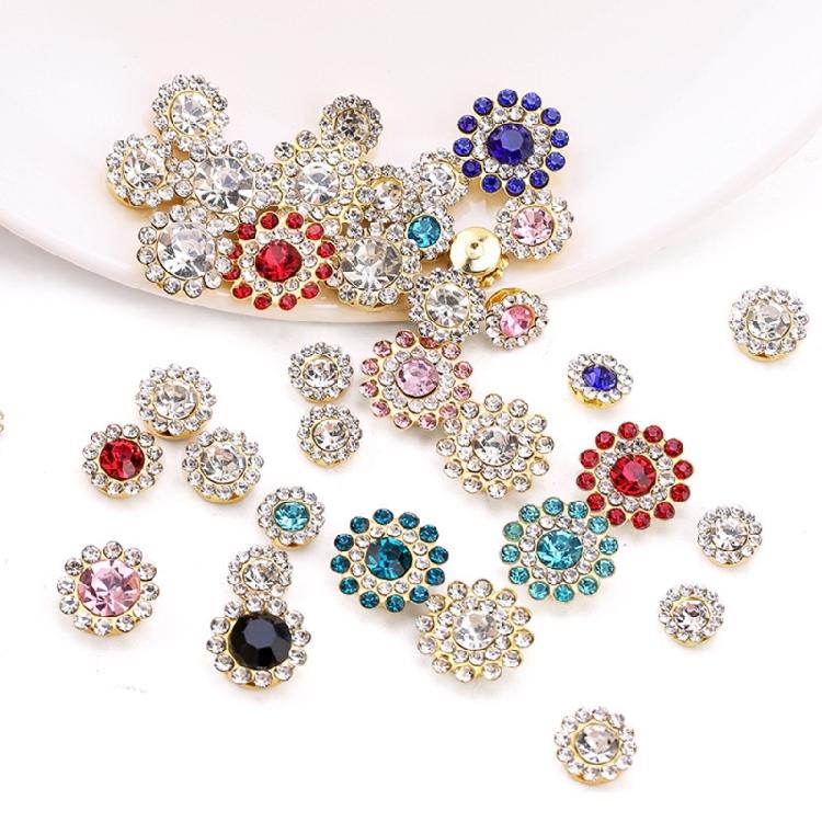 100Pcs Decorative Sew on Rhinestones Flower Shape Sew on Rhinestones for Clothing Dress Shoes Bag Hat and Sewing Project