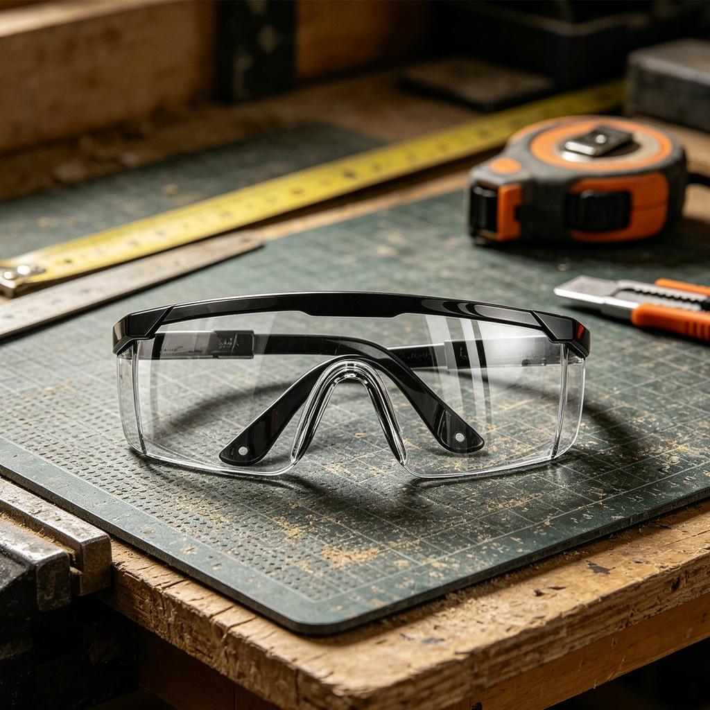 Protective Safety Glasses for Dust Wind Splash and Cutting Work with Clear Lens and Durable Frame for Industrial and Outdoor Use