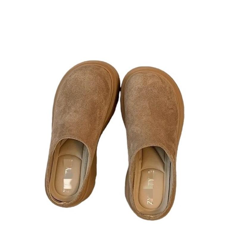 Small thick-soled bag head slippers women's new autumn one-pedal height increase lazy light slippers