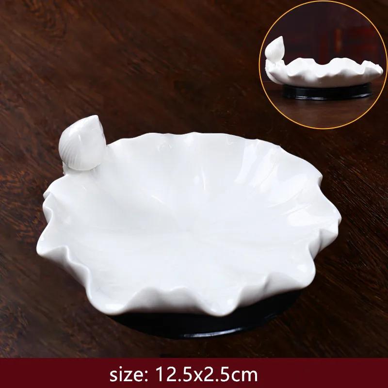 

Керамика для зала Будды, лист лотоса, фруктовая тарелка, украшения для гостиной, журнальный столик, тарелка для закусок, рамка богу, товары для домашнего декора