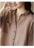 2026 Spring Women's Retro Cotton Linen Dark Pattern Mid-Length Cardigan Shirt