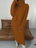 High Neck Long Knit Sweater Dress Two-Piece Set for Autumn/Winter