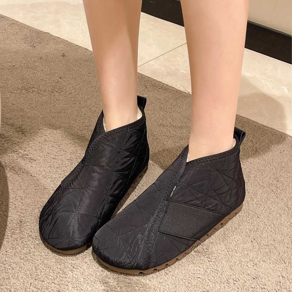 Fashion Winter Flat Ankle Boots Vintage Fashion Women's Snow Boots Waterproof Warm Suede Warm Plush Fashion Women's Casual Cotton Boots