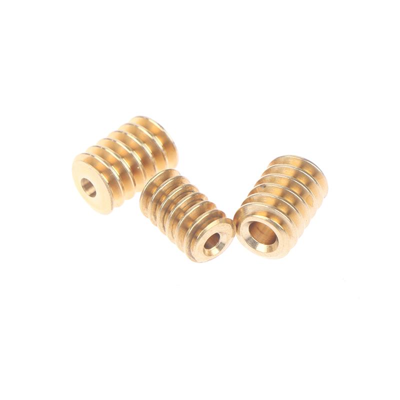 2Pcs 0.5 Modulus 1.98Mm/2.28Mm/ 2.98Mm Aperture Hole Diameter Single-Head Copper Worm Gear Matching 2Mm/2.3Mm/3Mm Shaft
