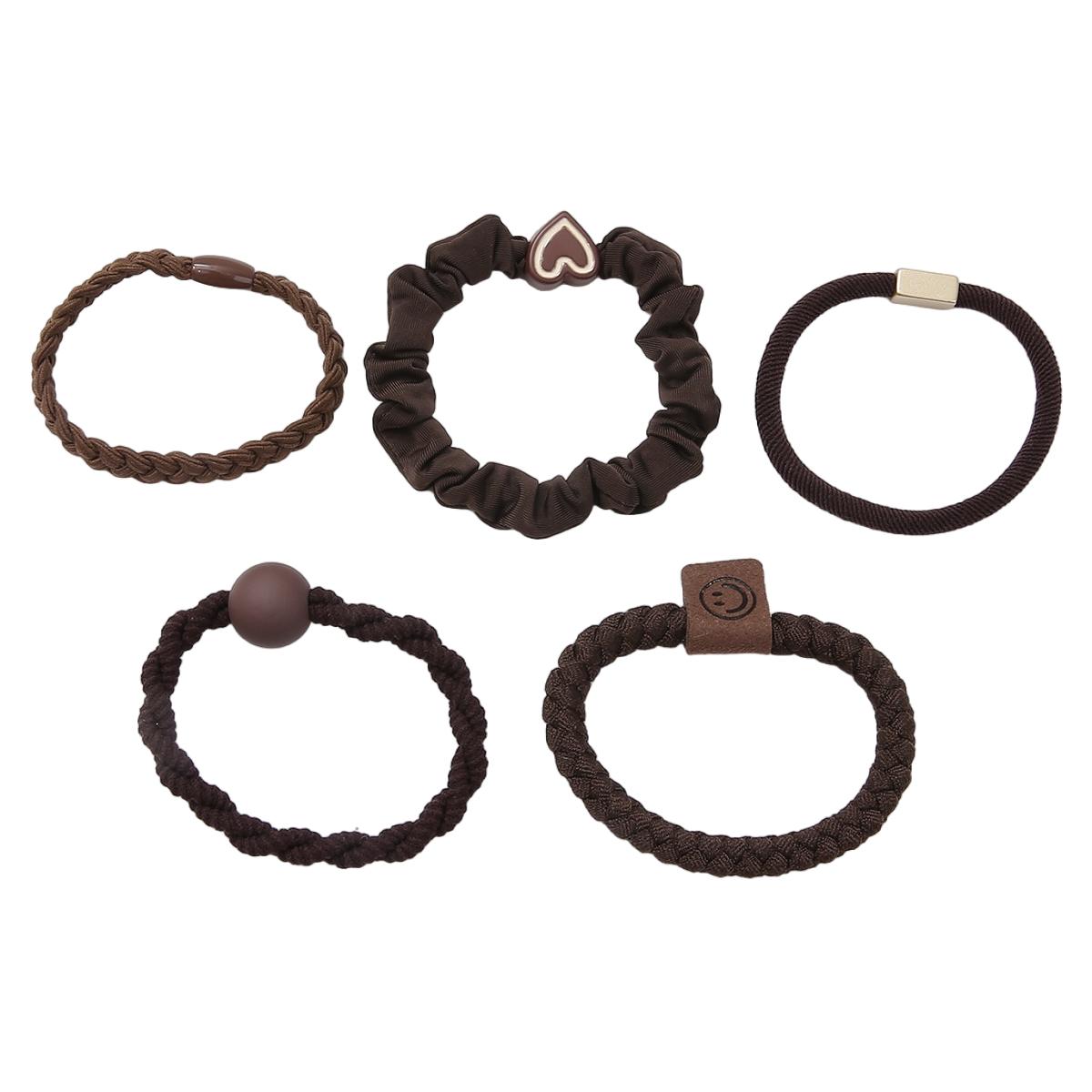 

5 см 5 шт./пакет новая высокая эластичность резинка тканевая петля для волос для девочек украшение для волос глубокий/коричневый