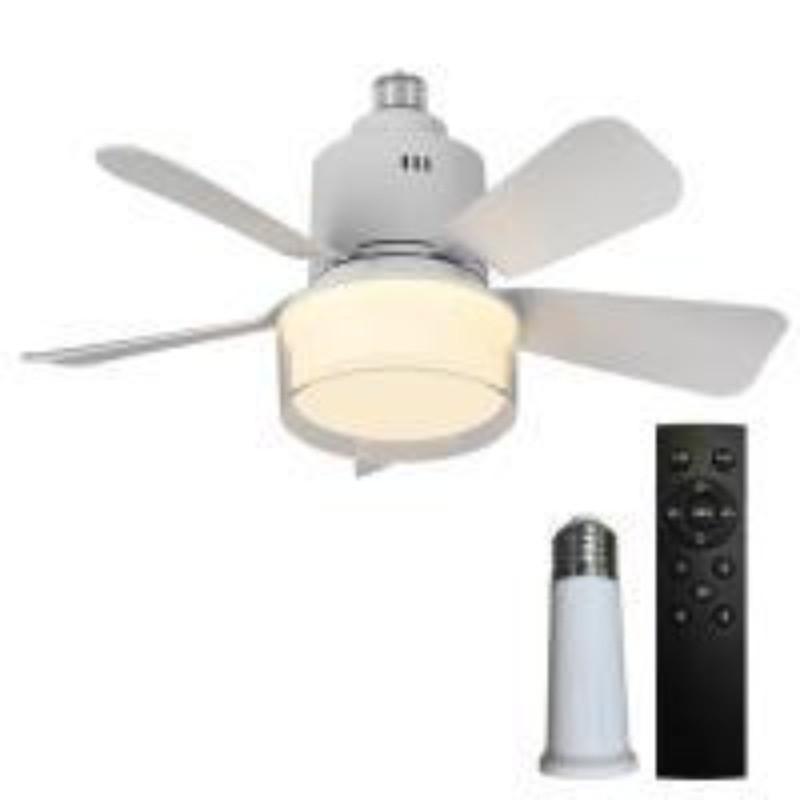 E27 Socket Fan Lamp Living Room Bedroom Dimmable RGB lighting Ceiling Fan Three Wind Speed Electric Ceiling Fan Light