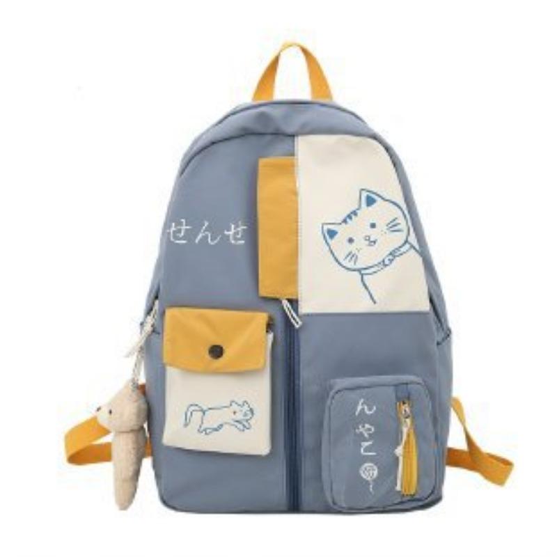 

Школьный рюкзак для студентки, рюкзак Харадзюку, модный новый рюкзак для путешествий с куклой для ученицы средней школы average size