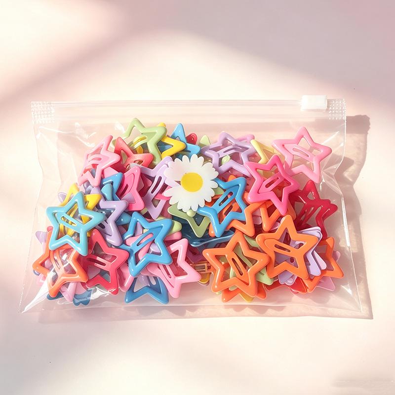Dopamine Color Star Hair Clips: Cute Five-Pointed BB Clips for Bangs & Stray Hairs