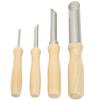 4 STÜCKE Tonlochschneider Rund Edelstahl Keramiklochschneider Ergonomischer Skulpturenlochschneider mit Holzgriff für