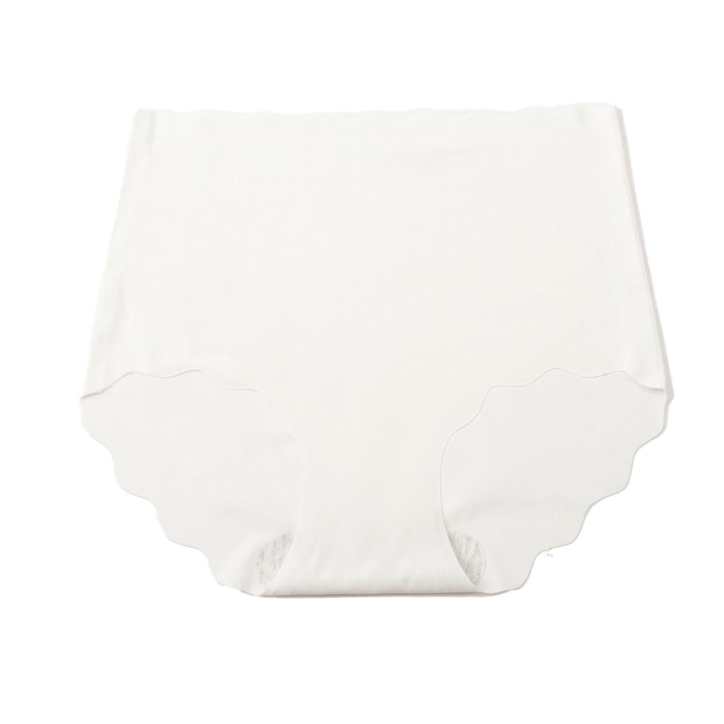 High Waisted Seamless Underwear for Women No Show Panties Cheeky Scalloped Edge Bikini Breathable Briefs Women's Soft Moisture-Wicking Stretchy Briefs