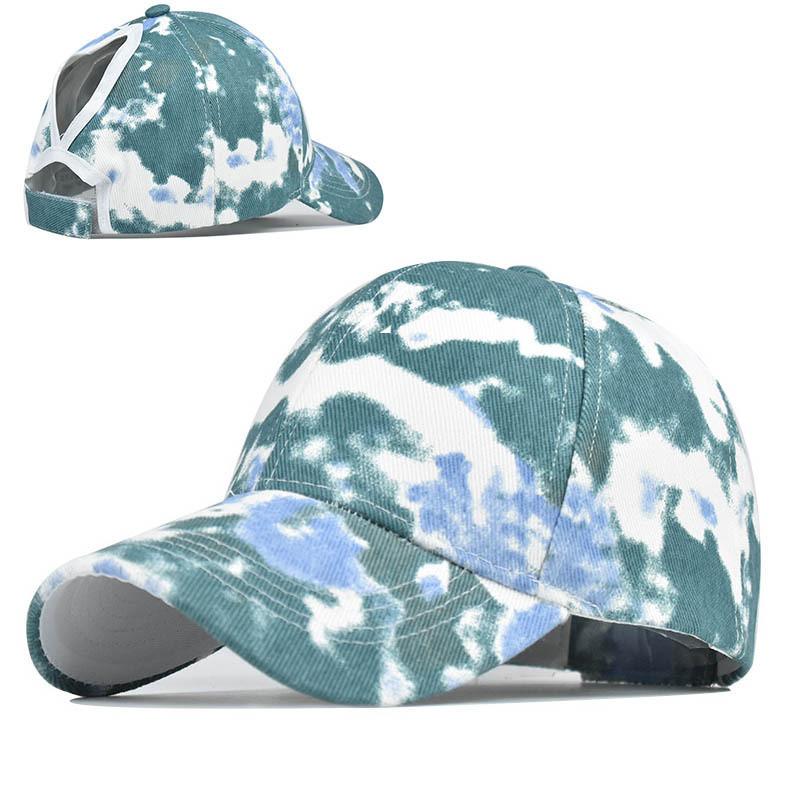 Fashionable Tie-dye Ponytail Hat In Various Colors For Outdoor Activities Women's Sun Visor Cap