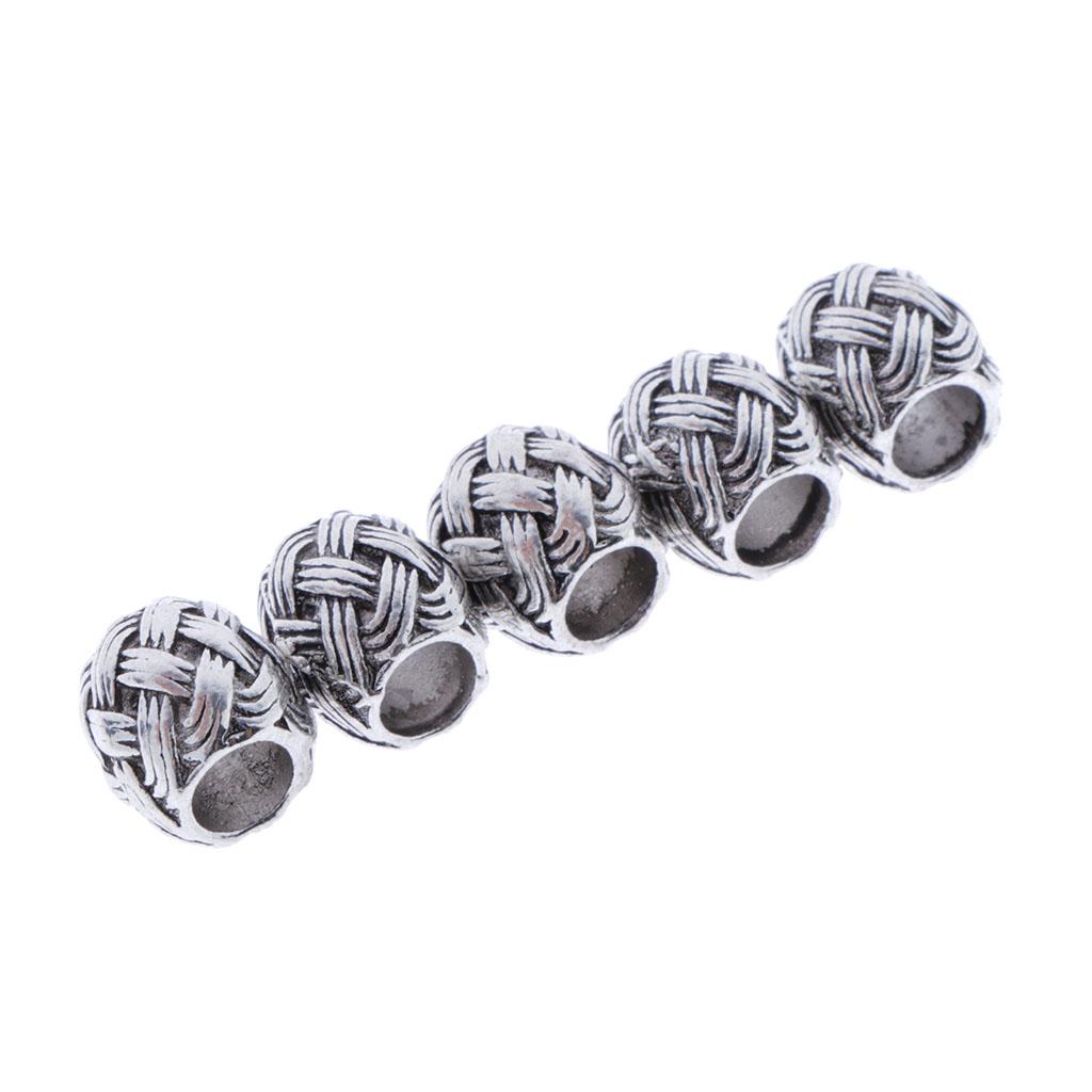 5 Pieces Antique Style Silver Spacer Loose Beads DIY Jewelry Making Findings