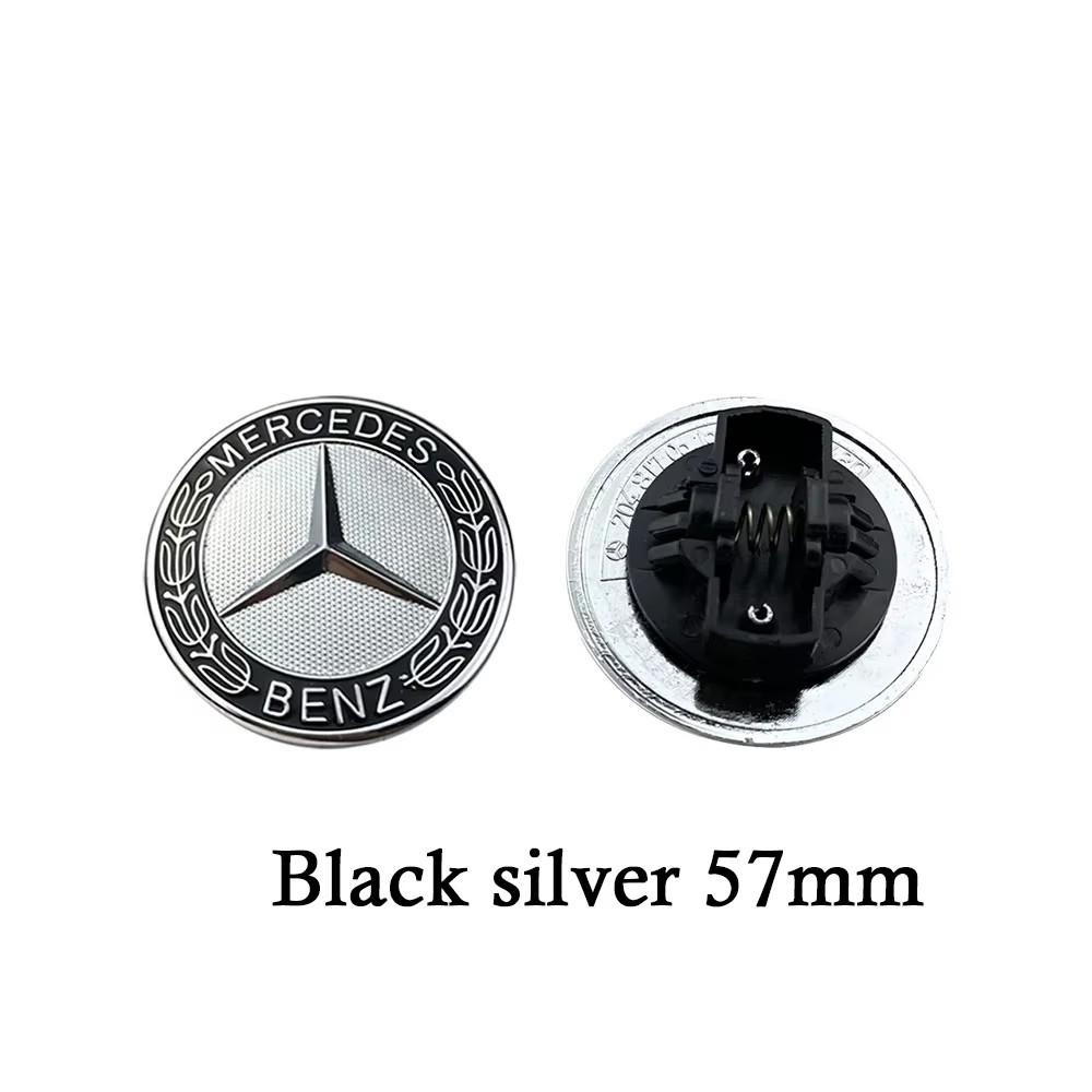 57mm Car Front Emblem Cover Decor Auto Refit Accessory For Mercedes Benz W203 W204 W210 AMG CLA CLK Interior Mouldings YQGB-ZT QL1