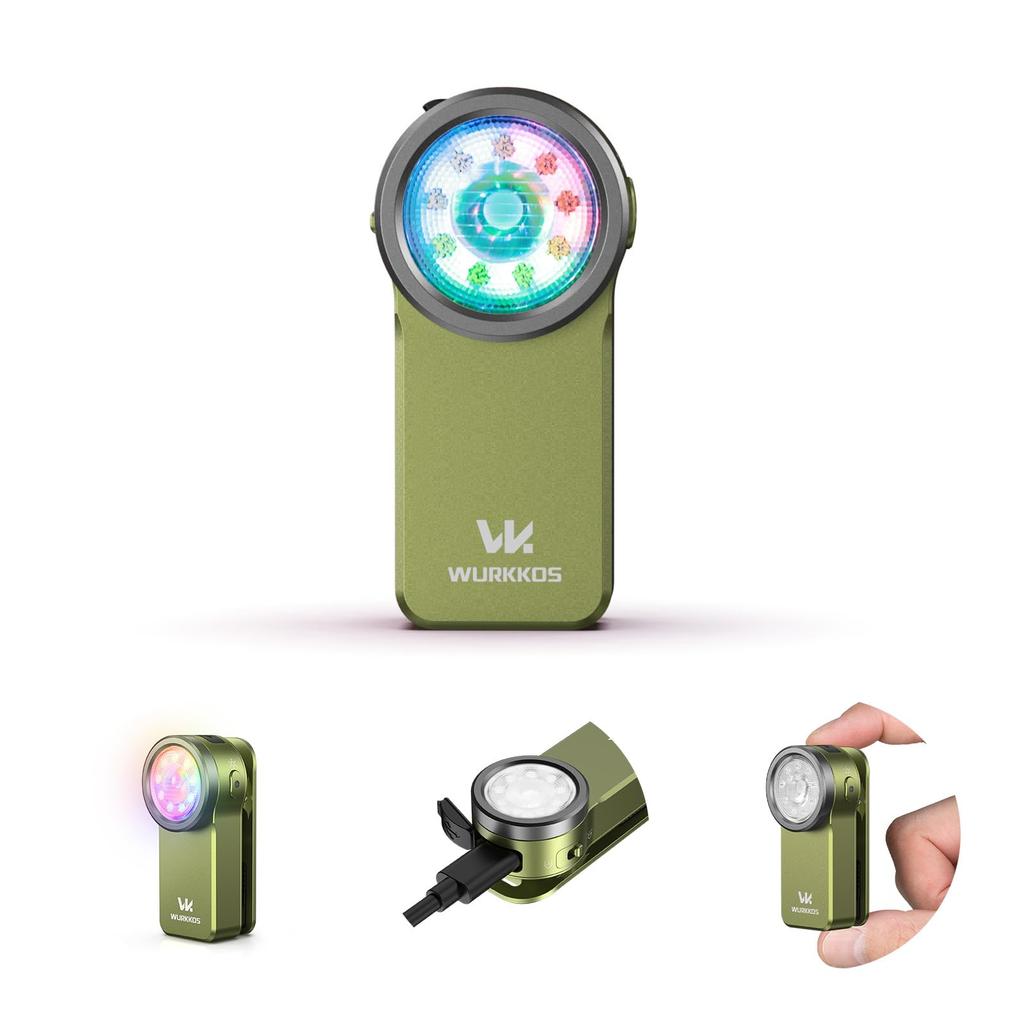Wurkkos HD03 LED Lightweight and 680 3 Light Light and RGB Color IPX6 180 Meter Magnetic Dog Walking Emergency Power Outage Emergency Light Green
