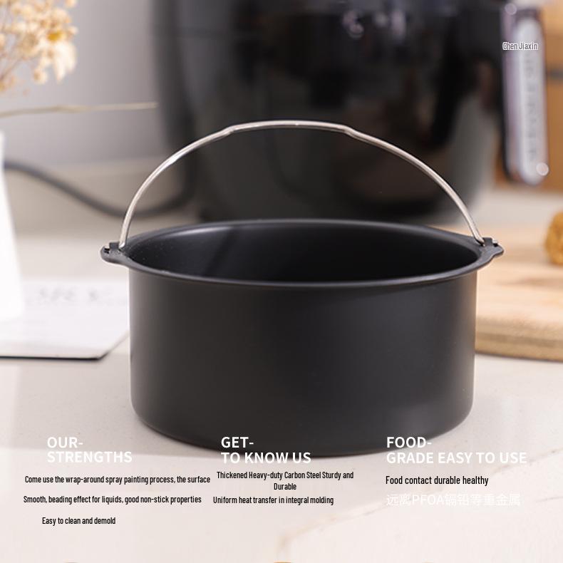 Stampi per Torta Resistenti alle Alte Temperature per Friggitrice ad Aria con Manico, Teglie Rotonde da 6/7/8 pollici