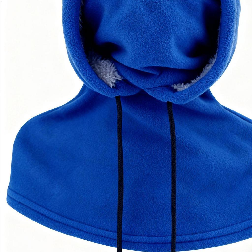 Winter Face Cover Fleece Hat With Drawstring Cold Weather Skiing Hooded Scarf For Women Runners Cyclists Camping Cycling