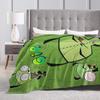 Invaders Zims Gestrickte Decke Cartoon Plüsch Überwurfdecke Sommer Klimaanlage Personalisierbar Weich Warm Bettwäsche,