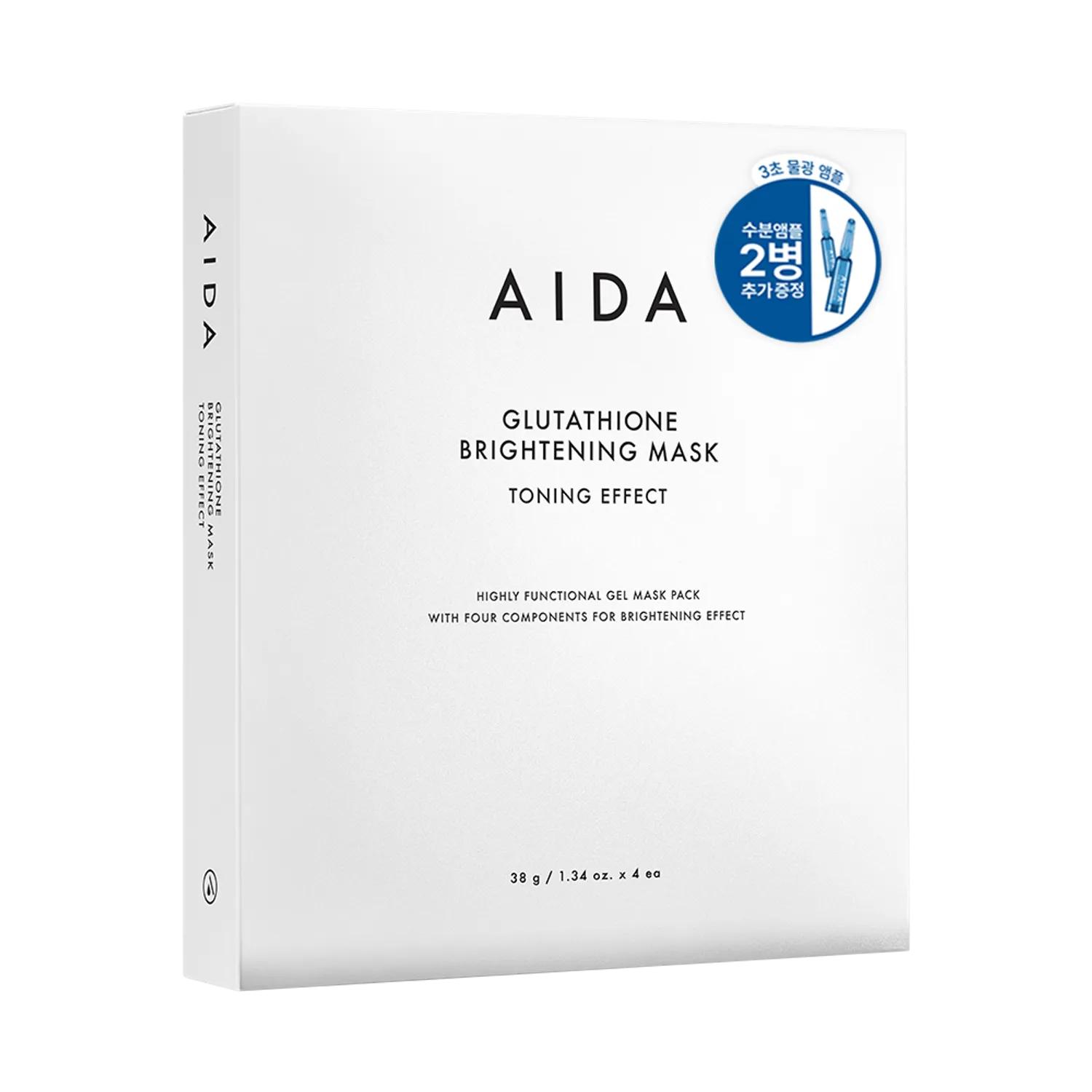 AIDA Glutathione Brightening Ampoule Mask 4ea Set + Moisture Ampoule 4g | Presenting Hydrated Texture, Brightening, Smoothing Texture Mask 4ea Set