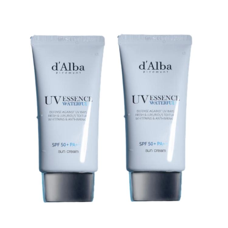 [d Alba] Vegan Waterfull Essence Sunscreen SPF50+ PA++++ Hydrating UV Protection Sun Cream 50ml x2 Set