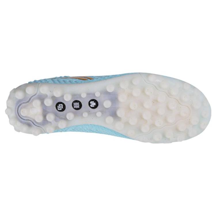 New LiNing TF Rubber Broken Studs Artificial Ground Cushioning, Wear Resistant Soccer Shoes Men's Light Wax Blue YSTT035-4